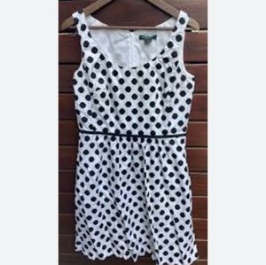Ralph Lauren Polka Dot Black And White Dress